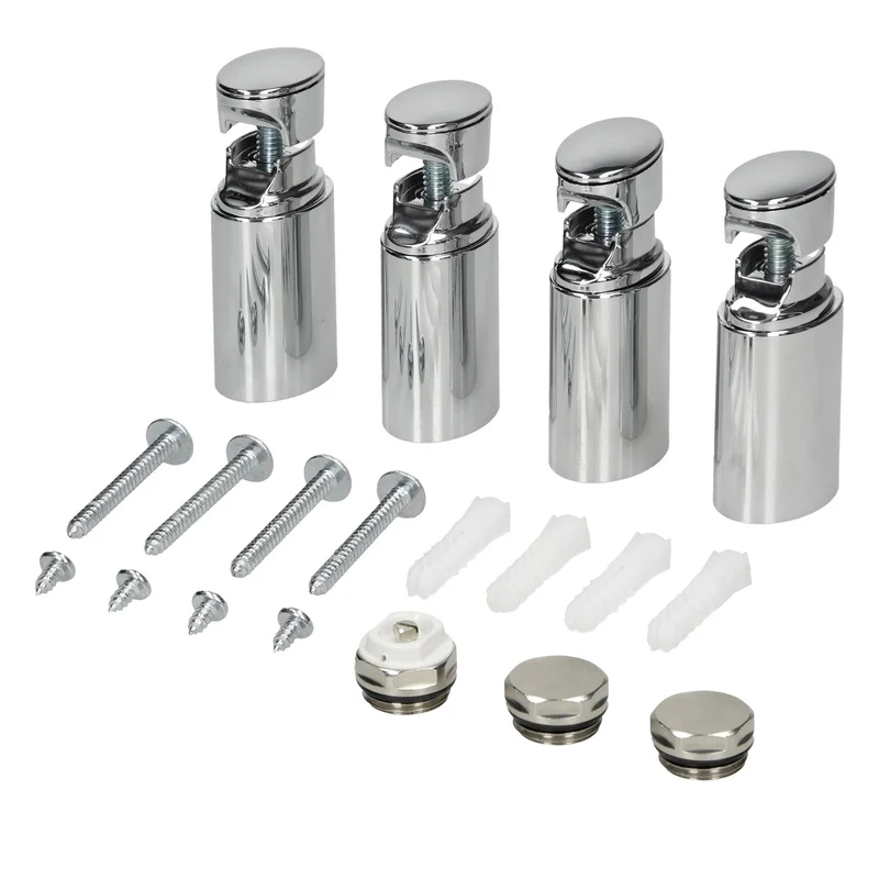 Elektrischer Badheizkörper mit Heizstab 600W 300x800 mm Chrom gerade mit Seitenanschluss
