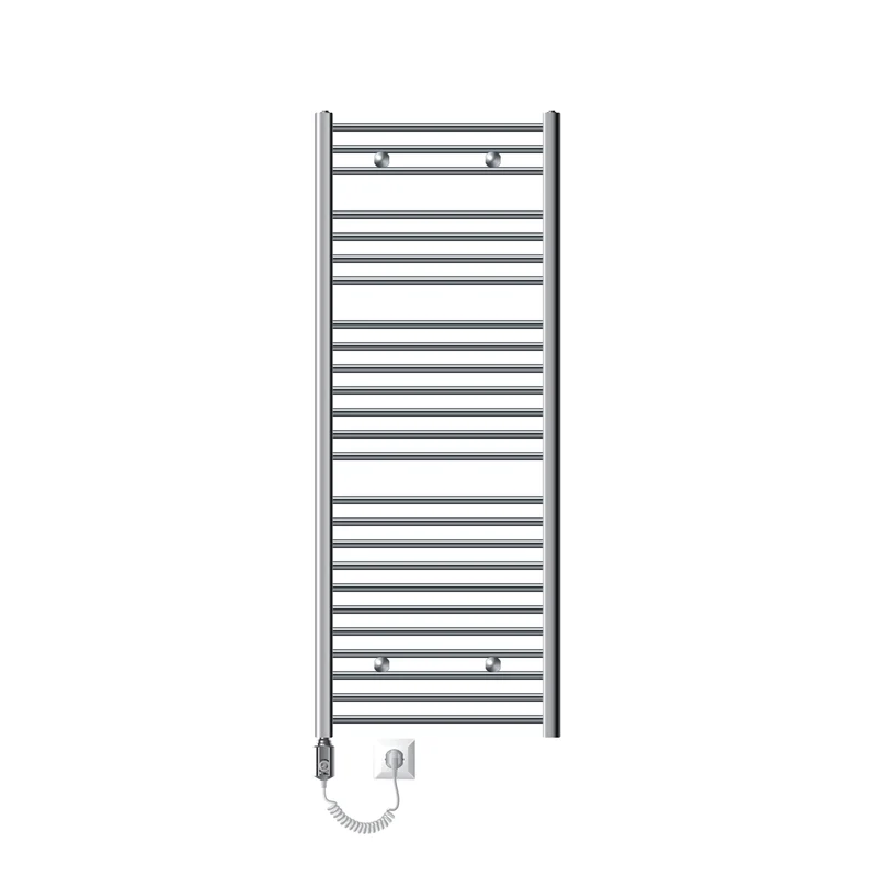 Elektrischer Badheizkörper mit Heizstab 1200W 600x1500 mm Chrome gerade mit Seitenanschluss LuxeBath