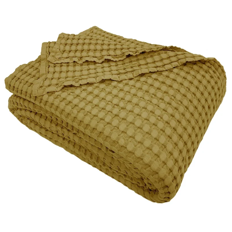 Copriletto in Cotone a Nido d'Ape StoneWashed No Stiro - Chaltony