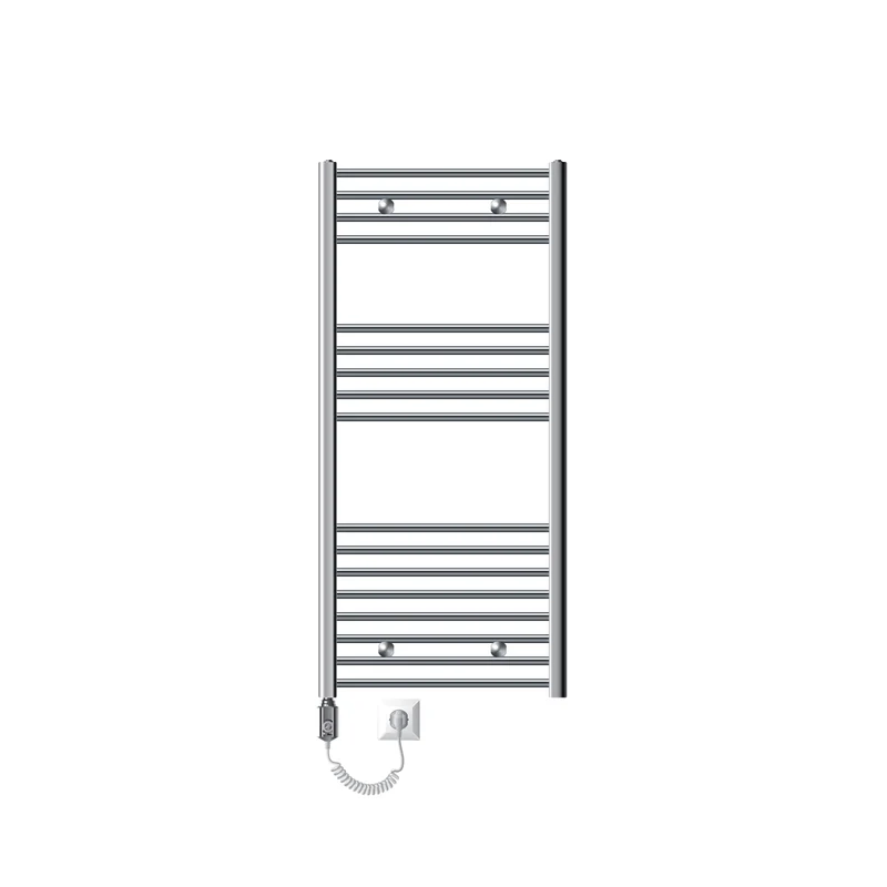 Elektrischer Badheizkörper mit Heizstab 900W 600x1200 mm Chrome gebogen mit Seitenanschluss LuxeBath