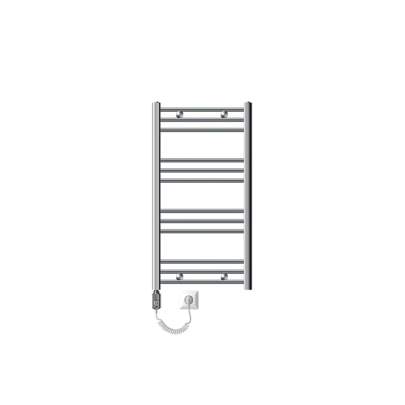 Badheizkörper Elektrisch mit Heizstab 600W 500x800 mm Chrome gebogen mit Seitenanschluss
