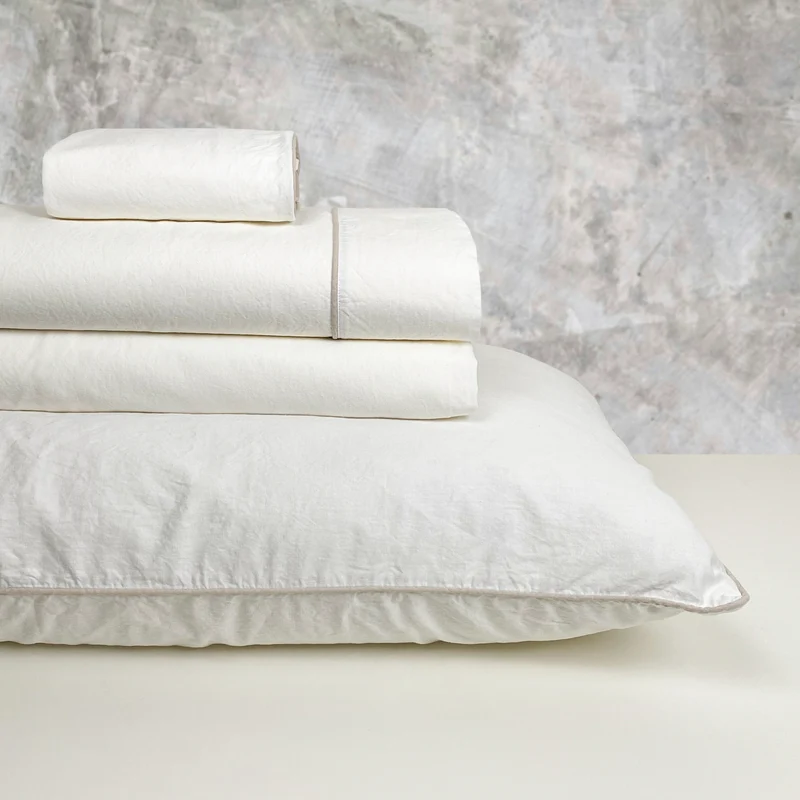 Completo Lenzuola in Percalle di Cotone Stonewashed - Volterra