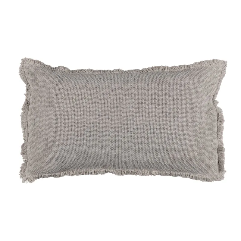 Cuscino in Cotone Stonewashed Jacquard Tinta Unita - Canestri