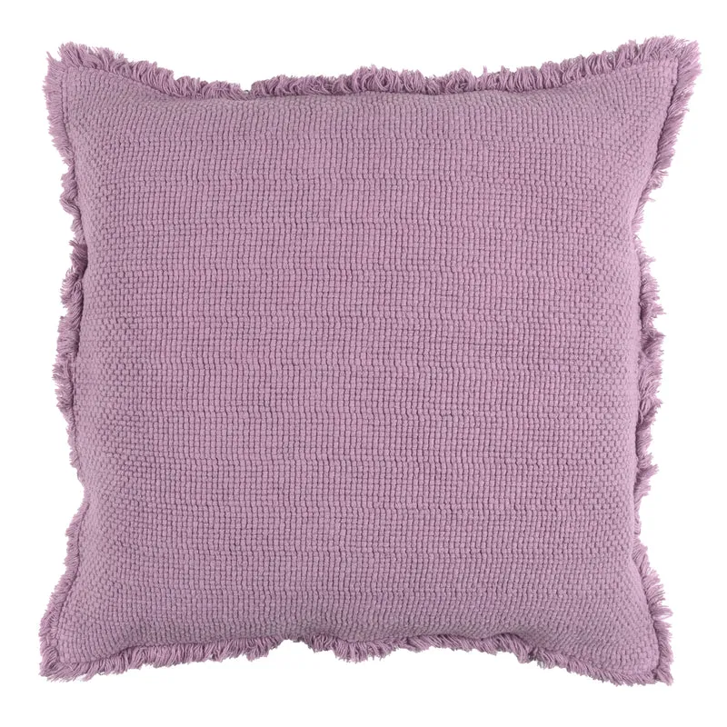 Cuscino in Cotone Stonewashed Jacquard Tinta Unita - Canestri