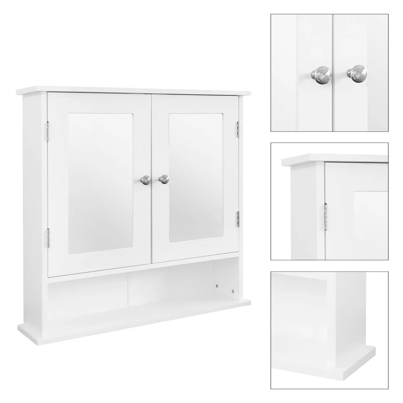 Spiegelschrank 56x58x13 cm Weiß ML-Design
