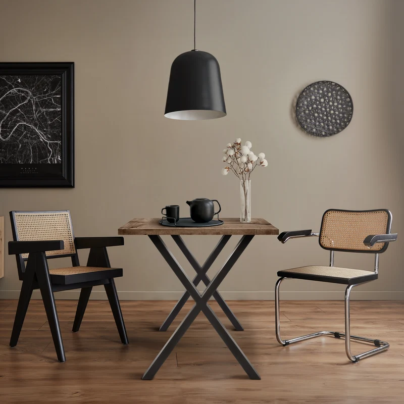 B-Ware Tischbeine 2er Set X-Design 60x72 cm Anthrazit aus Stahl