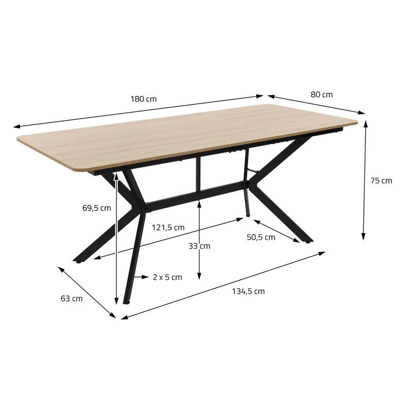 ML-Design | Esstisch für 6 Personen, 180x80x75 cm aus Holz Esszimmertisch, Tisch