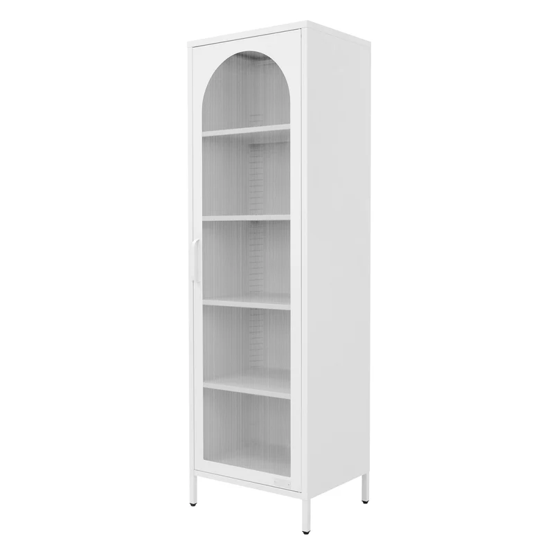 ML-Design | Vitrinenschrank mit 4 Einlegeböden 45x145x35 cm, aus Stahl, Vitrine Büroschrank