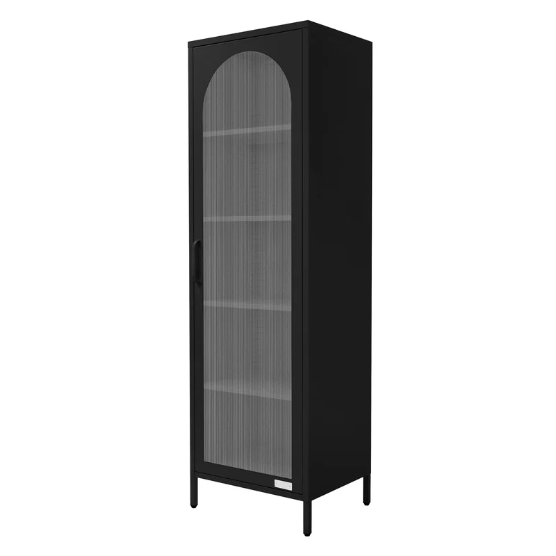 ML-Design | Vitrinenschrank mit 4 Einlegeböden 45x145x35 cm, aus Stahl, Vitrine Büroschrank