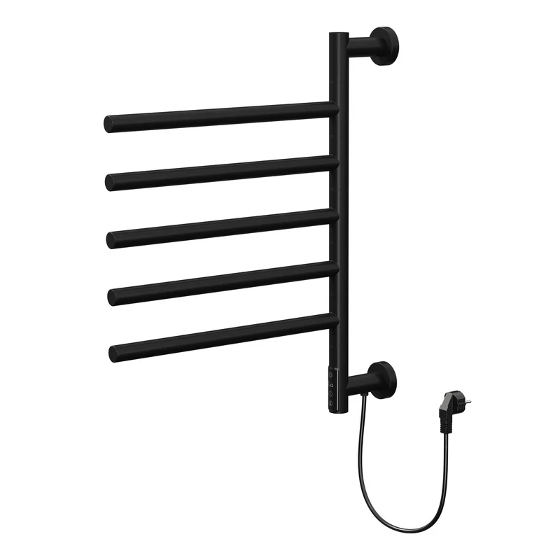 LuxeBath | Handtuchwärmer Elektrisch 450x622 mm mit 5 schwenkbaren Armen & Timerfunktion, 75W Handtuchheizkörper