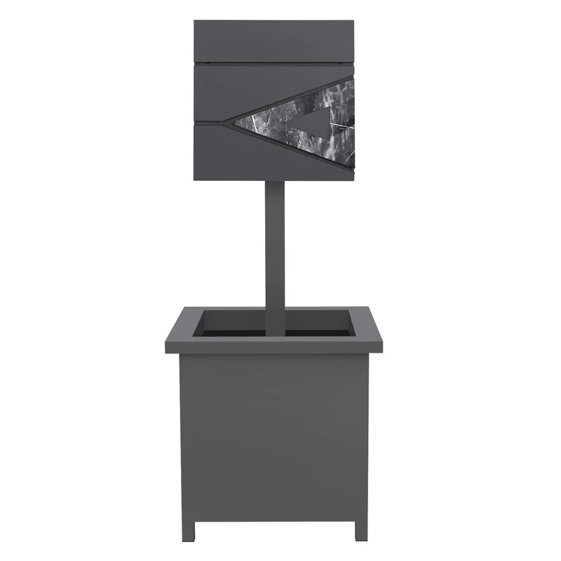 ML-DESIGN | Standbriefkasten freistehend mit Planzkasten in verschiedenen Designs 120 cm hoch Edelstahl Standfuß in Anthrazit