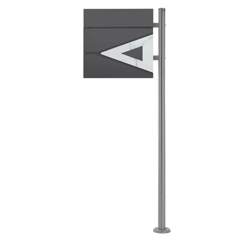 ML-DESIGN | Standbriefkasten freistehend in verschiedenen Designs 120 cm hoch Edelstahl Standfuß in Silber