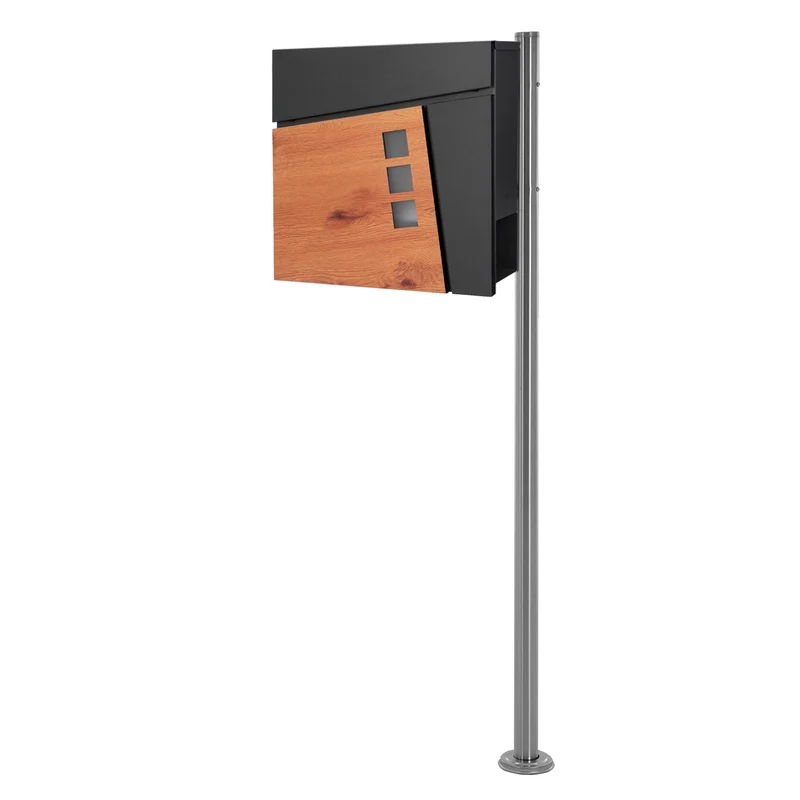 ML-DESIGN | Standbriefkasten freistehend in verschiedenen Designs 120 cm hoch Edelstahl Standfuß in Silber