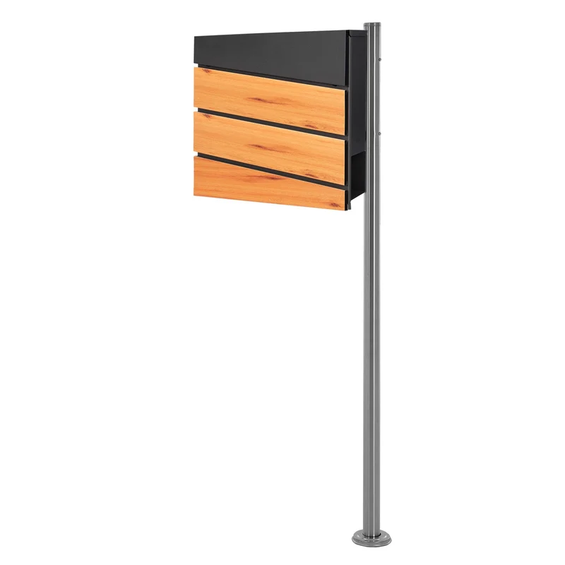 ML-DESIGN | Standbriefkasten freistehend in verschiedenen Designs 120 cm hoch Edelstahl Standfuß in Silber