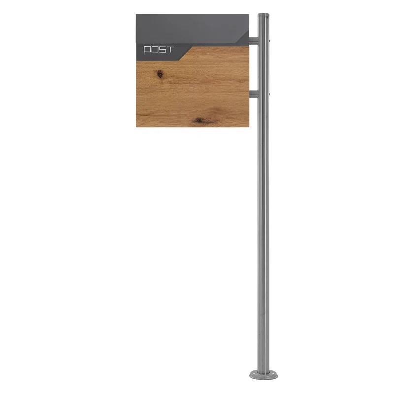 ML-DESIGN | Standbriefkasten freistehend in verschiedenen Designs 120 cm hoch Edelstahl Standfuß in Silber