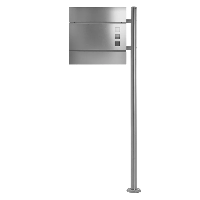 ML-DESIGN | Standbriefkasten freistehend in verschiedenen Designs 120 cm hoch Edelstahl Standfuß in Silber
