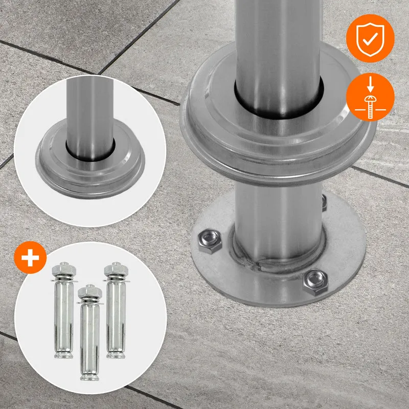 ML-DESIGN | Standbriefkasten freistehend in verschiedenen Designs 120 cm hoch Edelstahl Standfuß in Silber