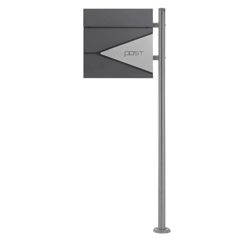 ML-DESIGN | Standbriefkasten freistehend in verschiedenen Designs 120 cm hoch Edelstahl Standfuß in Silber