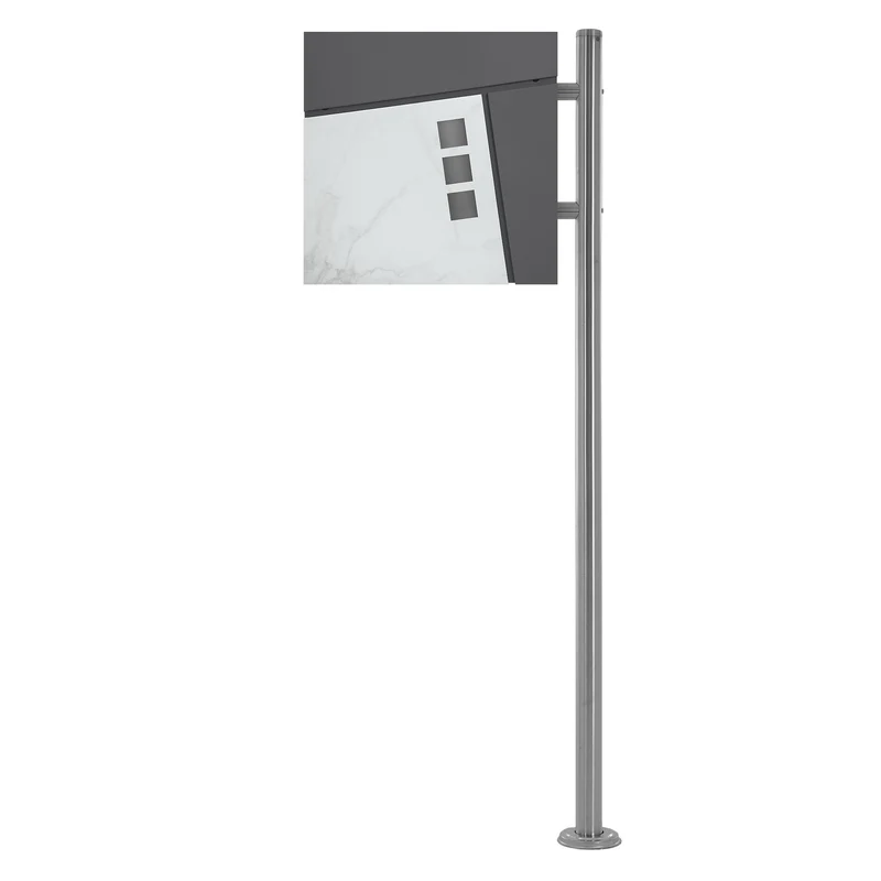 ML-DESIGN | Standbriefkasten freistehend in verschiedenen Designs 120 cm hoch Edelstahl Standfuß in Silber