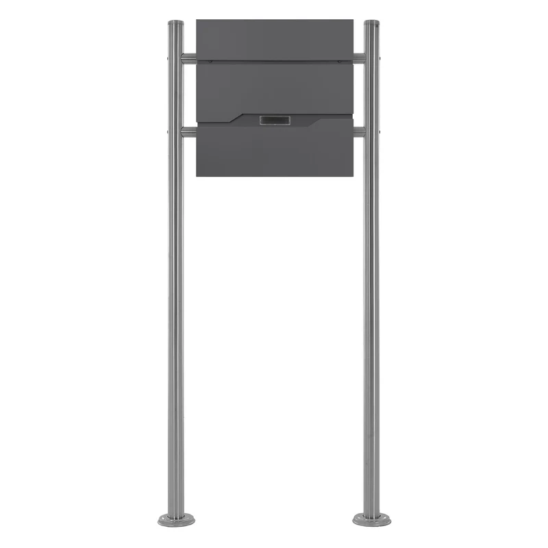 ML-DESIGN | Standbriefkasten freistehend in verschiedenen Designs 120 cm hoch Edelstahl Doppelter Standfuß in Silber
