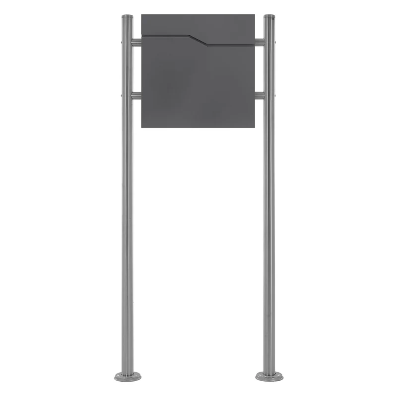 ML-DESIGN | Standbriefkasten freistehend in verschiedenen Designs 120 cm hoch Edelstahl Doppelter Standfuß in Silber