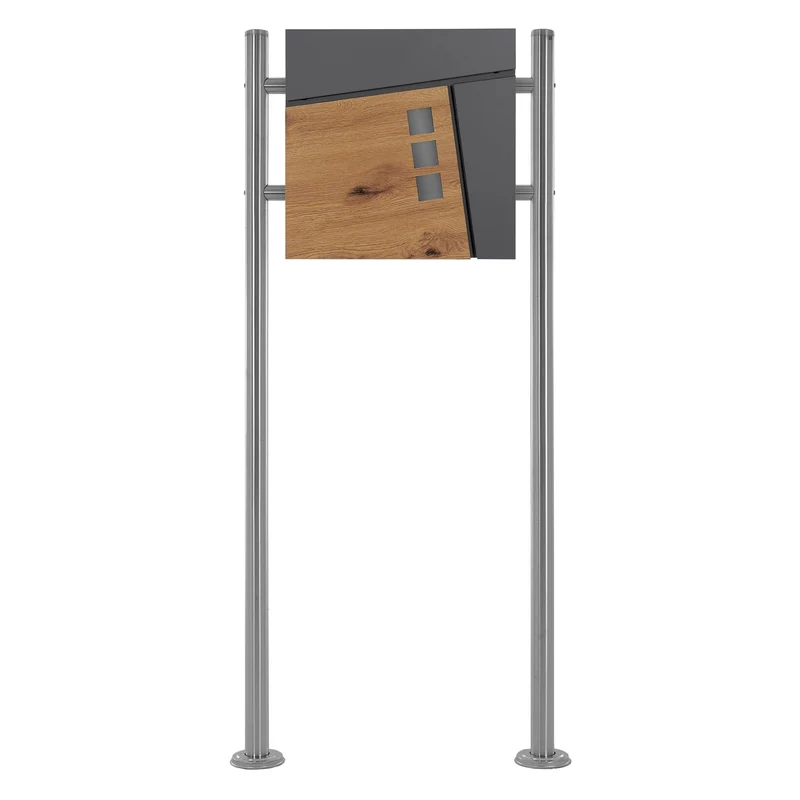 ML-DESIGN | Standbriefkasten freistehend in verschiedenen Designs 120 cm hoch Edelstahl Doppelter Standfuß in Silber