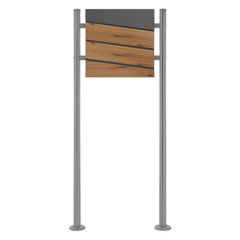 ML-DESIGN | Standbriefkasten freistehend in verschiedenen Designs 120 cm hoch Edelstahl Doppelter Standfuß in Silber