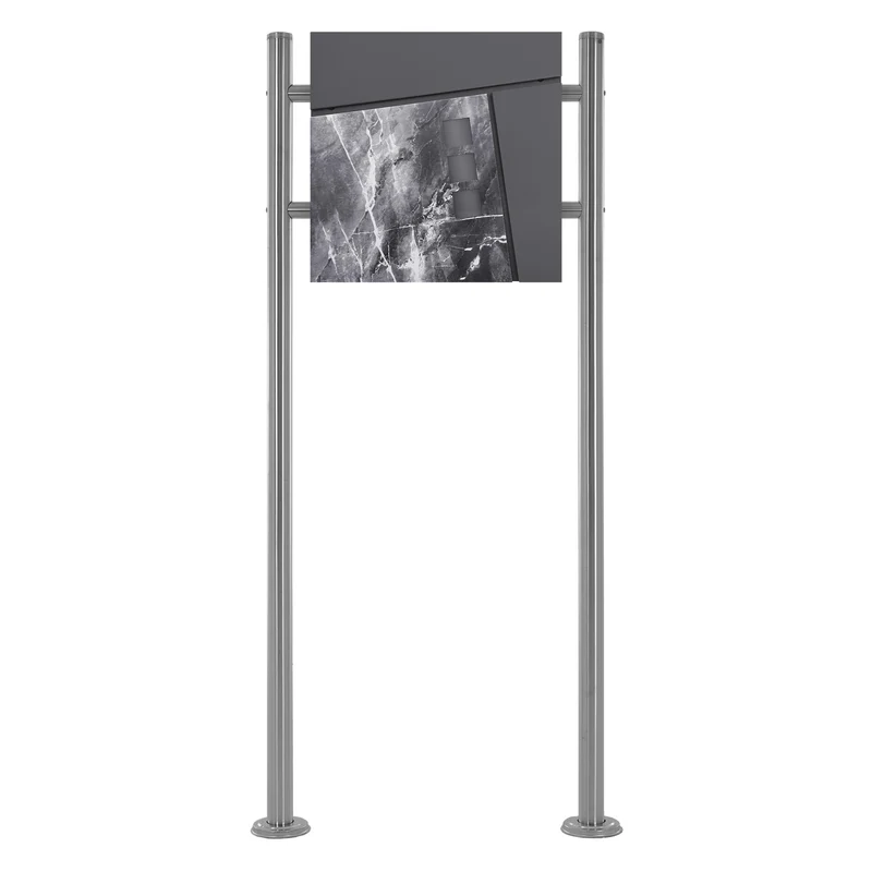 ML-DESIGN | Standbriefkasten freistehend in verschiedenen Designs 120 cm hoch Edelstahl Doppelter Standfuß in Silber