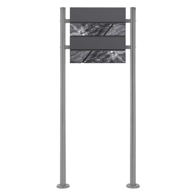 ML-DESIGN | Standbriefkasten freistehend in verschiedenen Designs 120 cm hoch Edelstahl Doppelter Standfuß in Silber