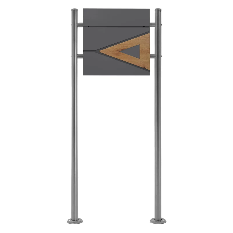 ML-DESIGN | Standbriefkasten freistehend in verschiedenen Designs 120 cm hoch Edelstahl Doppelter Standfuß in Silber