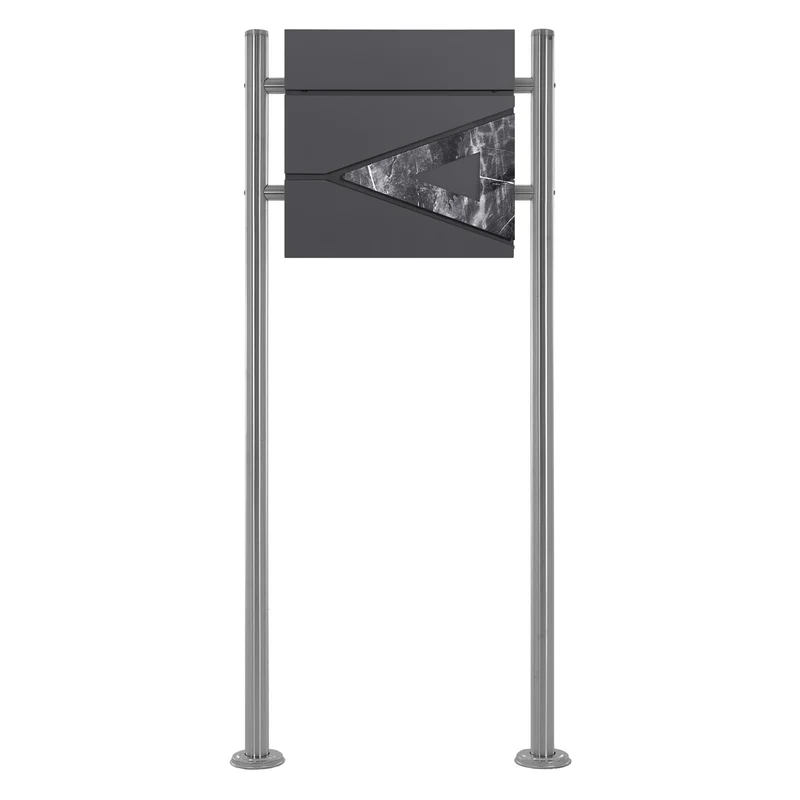 ML-DESIGN | Standbriefkasten freistehend in verschiedenen Designs 120 cm hoch Edelstahl Doppelter Standfuß in Silber