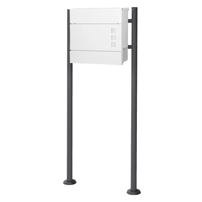 ML-DESIGN | Standbriefkasten freistehend in verschiedenen Designs 120 cm hoch Edelstahl Doppelter Standfuß in Anthrazit