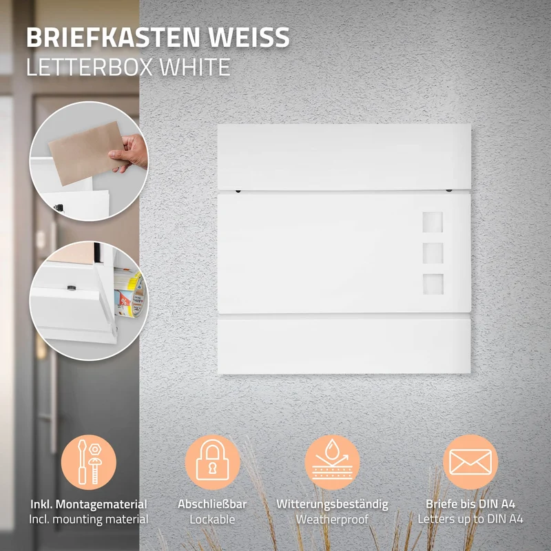 ML-DESIGN | Standbriefkasten freistehend in verschiedenen Designs 120 cm hoch Edelstahl Doppelter Standfuß in Anthrazit