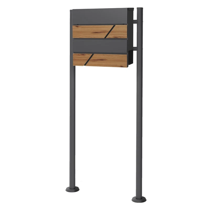 ML-DESIGN | Standbriefkasten freistehend in verschiedenen Designs 120 cm hoch Edelstahl Doppelter Standfuß in Anthrazit