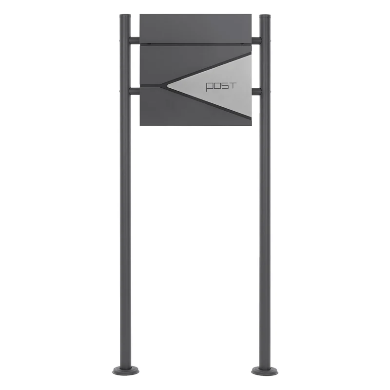 ML-DESIGN | Standbriefkasten freistehend in verschiedenen Designs 120 cm hoch Edelstahl Doppelter Standfuß in Anthrazit