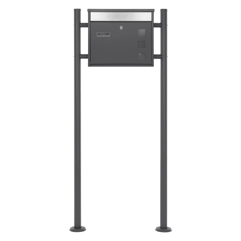 ML-DESIGN | Standbriefkasten freistehend in verschiedenen Designs 120 cm hoch Edelstahl Doppelter Standfuß in Anthrazit