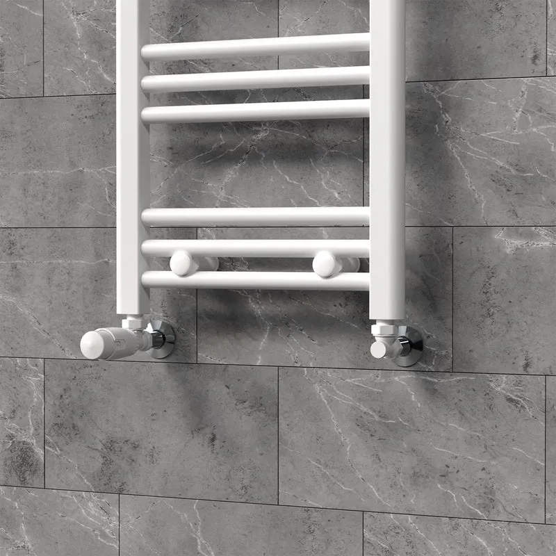 LuxeBath | Thermostatventil + Rücklaufverschraubung für Heizkörper 1/2" Eckform Thermostatkopf