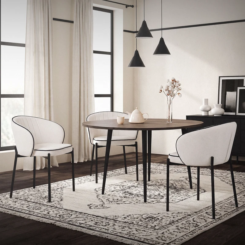 ML-Design | Esszimmerstühle Set in verschiedenen Farben mit Rücken- & Armlehne und Metallbeinen, 60x75x59 cm