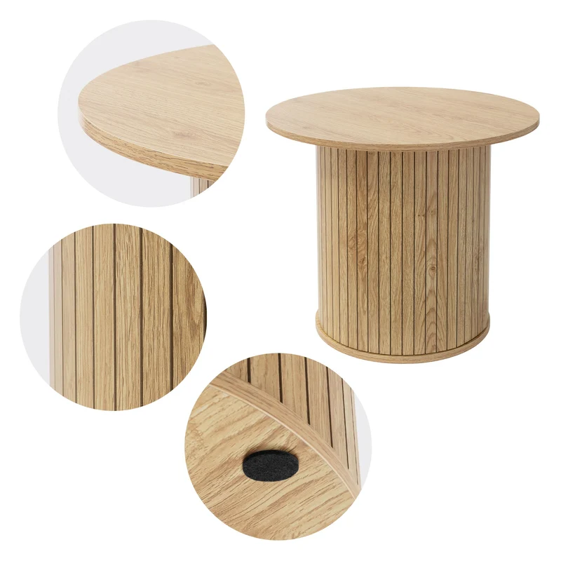 ML-Design | Couchtisch mit überstehender Tischplatte, rund, Wohnzimmertisch Kaffeetisch Sofatisch