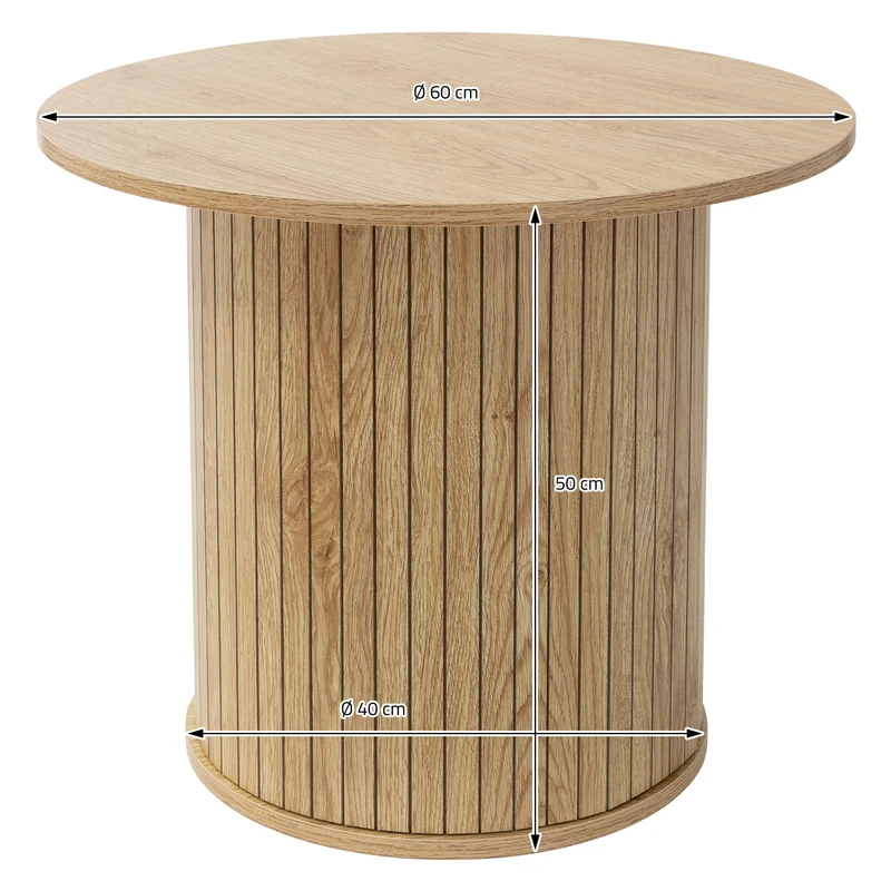 ML-Design | Couchtisch mit überstehender Tischplatte, rund, Wohnzimmertisch Kaffeetisch Sofatisch