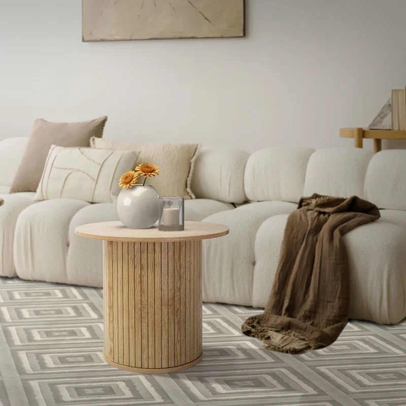 ML-Design | Couchtisch mit überstehender Tischplatte, rund, Wohnzimmertisch Kaffeetisch Sofatisch