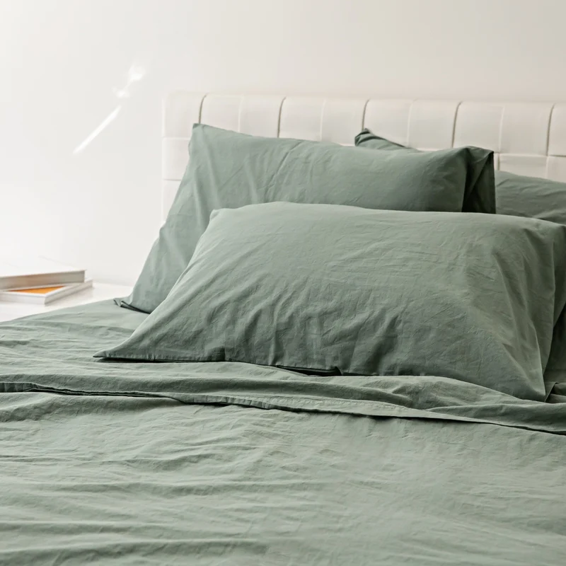 Completo Lenzuola di Cotone StoneWashed No Stiro - Daniel