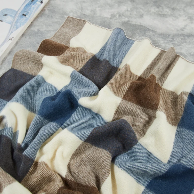 Coperta in Pura Lana Vergine Fantasia Check - Costanza