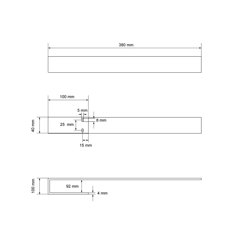 Handtuchhalter 38 cm, Handtuchstange für Bad & Küche, Badetuchhalter aus Stahl, Weiß, Einfache Wandmontage LuxeBath
