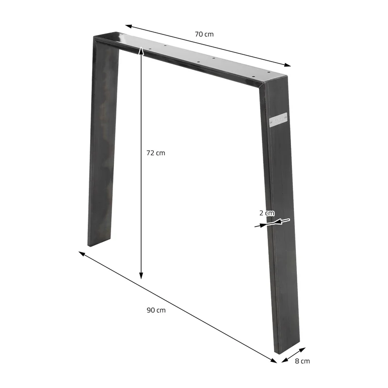 B-Ware Tischbeine 2er Set 90x72 cm Industrial aus Stahl ML-Design