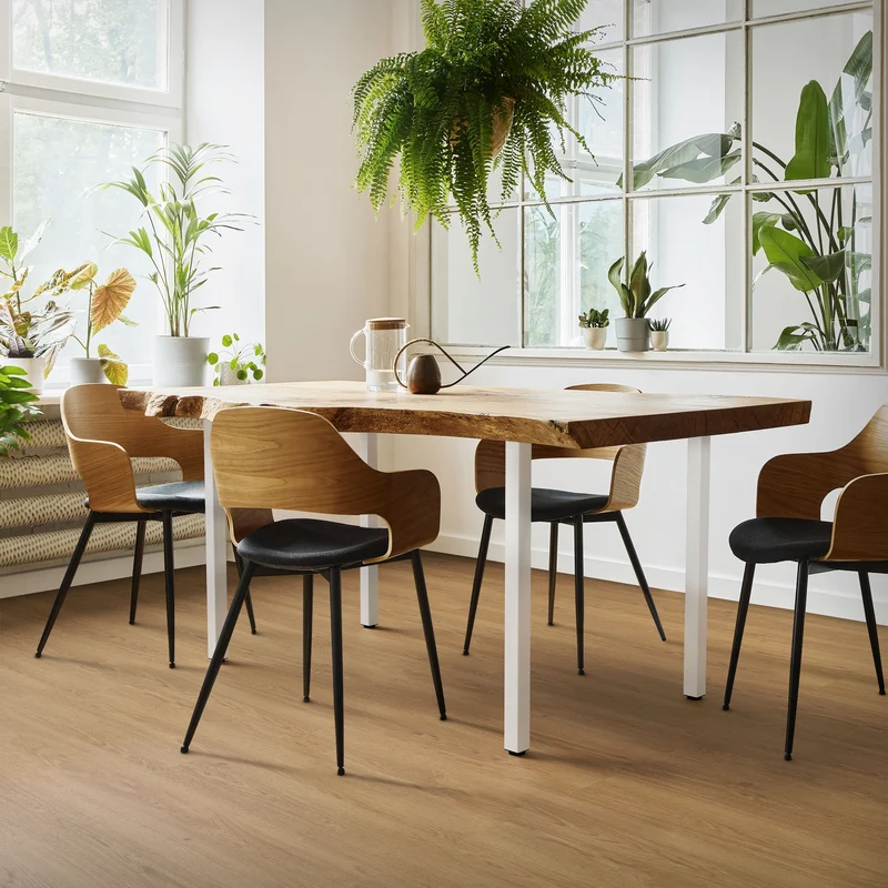 4er Set Tischbeine I-Design 72 cm Weiß glänzend Tischgestell aus pulverbeschichteter Stahl, Profil 4x4 cm, höhenverstellbare Möbelfüße ML-Design