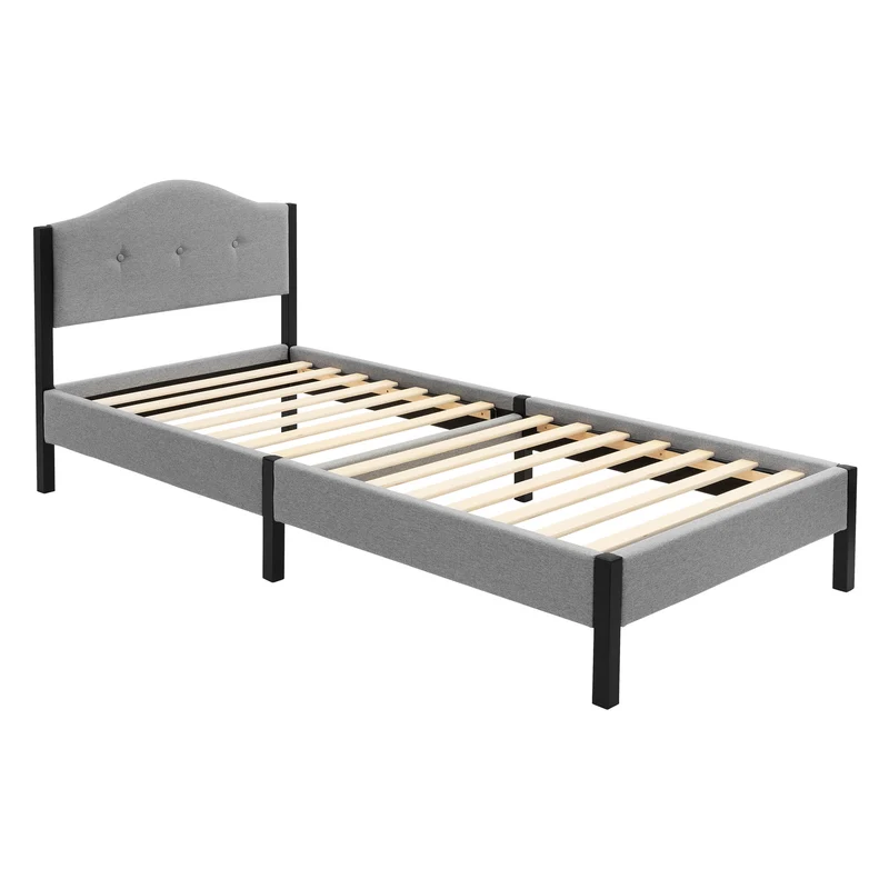 Polsterbett mit stabilem Bettgestell, gepolstertes Kopfteil & Lattenrost ML-Design