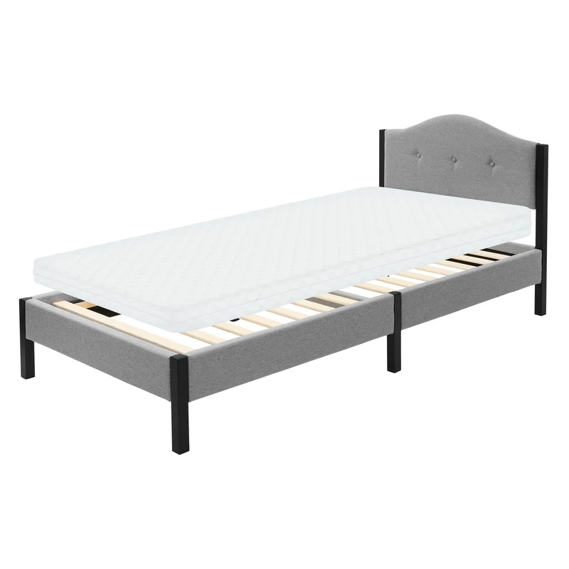 Polsterbett mit stabilem Bettgestell, gepolstertes Kopfteil & Lattenrost ML-Design
