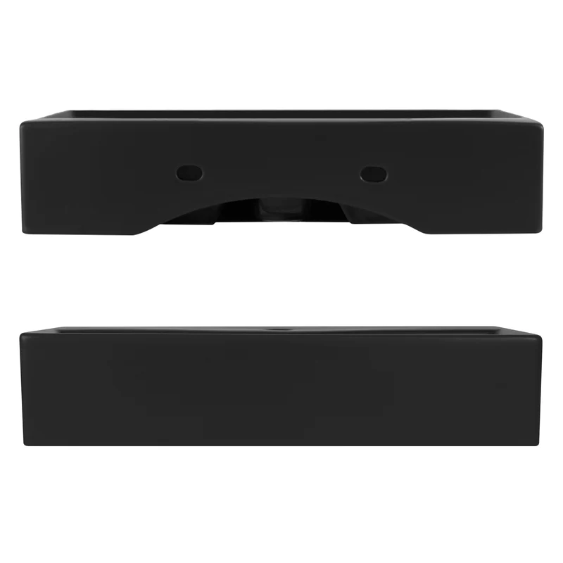 Waschbecken Rechteckig mit Überlauf 60,5x36,5x13 cm Schwarz aus Keramik LuxeBath