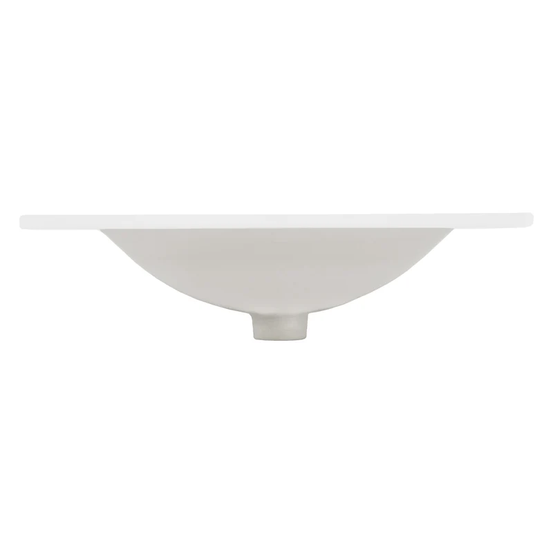 Waschbecken inkl. Ablaufgarnitur mit Überlauf 61x46,5x17,5 mm Weiß aus Keramik LuxeBath